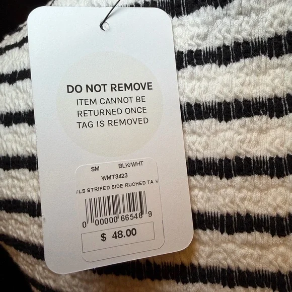 NWT - American Threads Women’s Sleeveless Top. Black/White Stripe. Size S - Picture 6 of 6